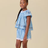 Lali Kids -  Tulip Set In Vintage Blue Plaid