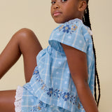 Lali Kids -  Tulip Set In Vintage Blue Plaid