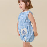 Lali Kids -  Sun Suit In Vintage Blue Plaid