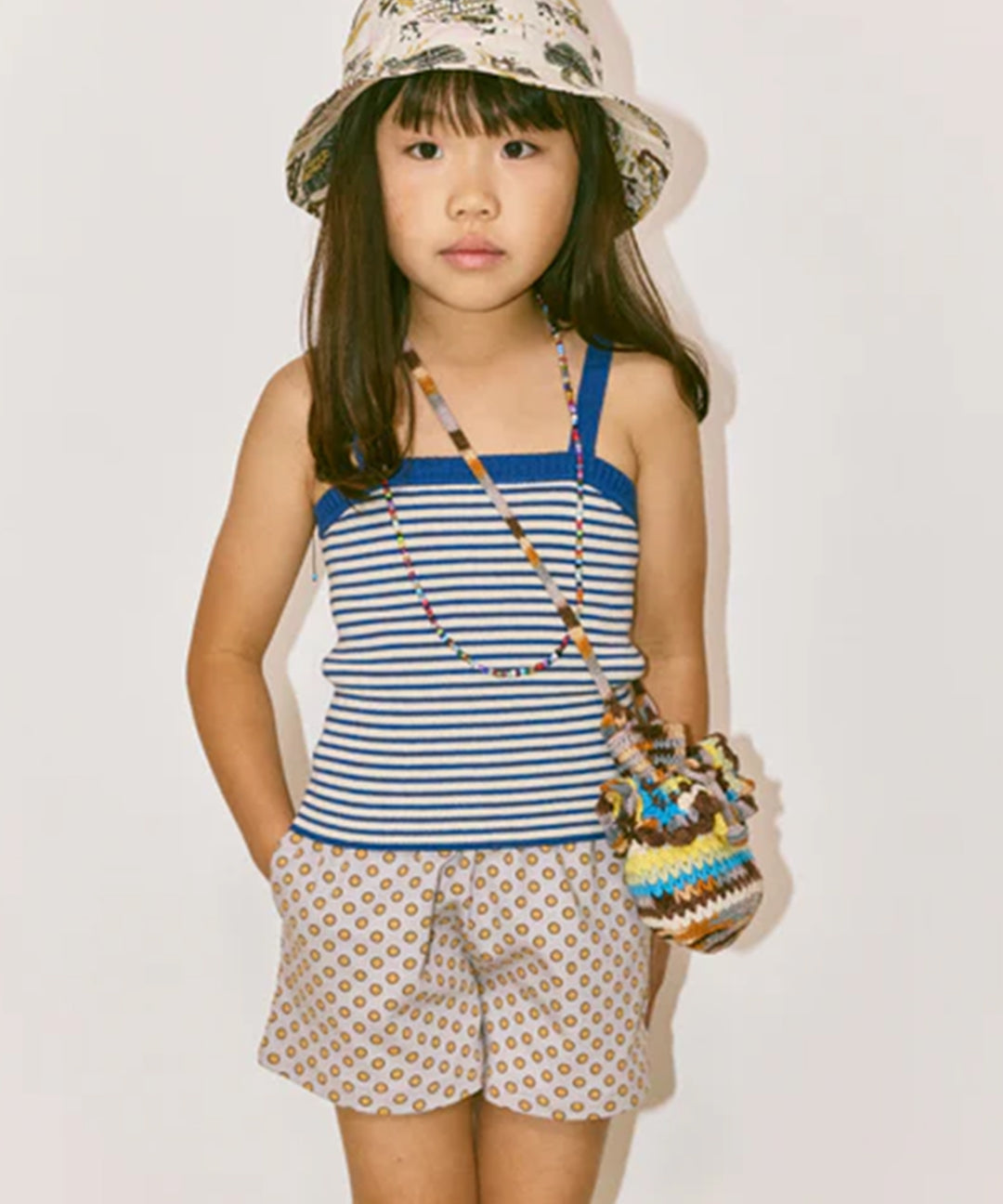 Misha And Puff -  Cami Tank Blue Ribbon Stripe
