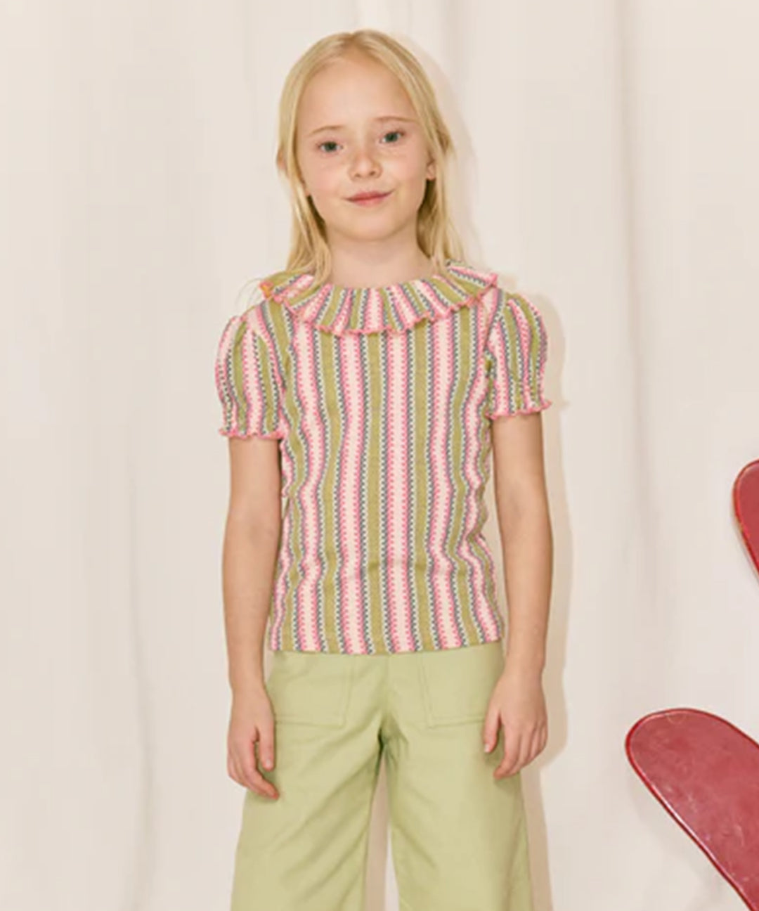 Misha And Puff -  Balloon Sleeve Paloma Tee Aura Vaquero Stripe