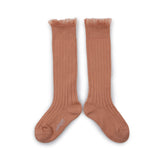 Collegien :: Manon Tulle Frill Ribbed Knee High Socks 723