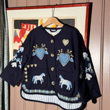 Sissel Mini - Maggie Mini Jacket Navy Horses