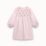 Birinit Petit - Mauve plumeti embroidered smocked dress girl