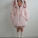 [Pre-Order] Mes Kids Des Fleurs - Bunny Ear Hooded Coat Pink