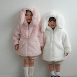 [Pre-Order] Mes Kids Des Fleurs - Bunny Ear Hooded Coat Pink