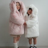 [Pre-Order] Mes Kids Des Fleurs - Bunny Ear Hooded Coat Pink