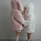[Pre-Order] Mes Kids Des Fleurs - Bunny Ear Hooded Coat Pink
