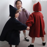Mes Kids Des Fleurs - Lantern Sleeve Coat Red
