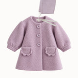 Mes Kids Des Fleurs - Lantern Sleeve Coat Lavender