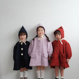 Mes Kids Des Fleurs - Lantern Sleeve Coat Navy
