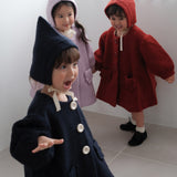 Mes Kids Des Fleurs - Lantern Sleeve Coat Navy