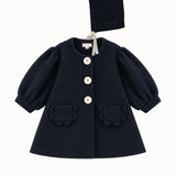 Mes Kids Des Fleurs - Lantern Sleeve Coat Navy