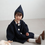 Mes Kids Des Fleurs - Lantern Sleeve Coat Navy