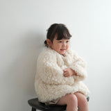 [Pre-Order] Mes Kids Des Fleurs - Fuzzy Coat White