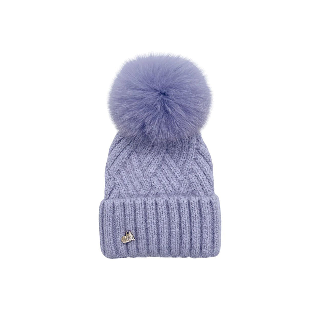 [Pre - Order] Mi Loves :: Angora Hat with Fox Fur Pompom Onesize - 6 Colors
