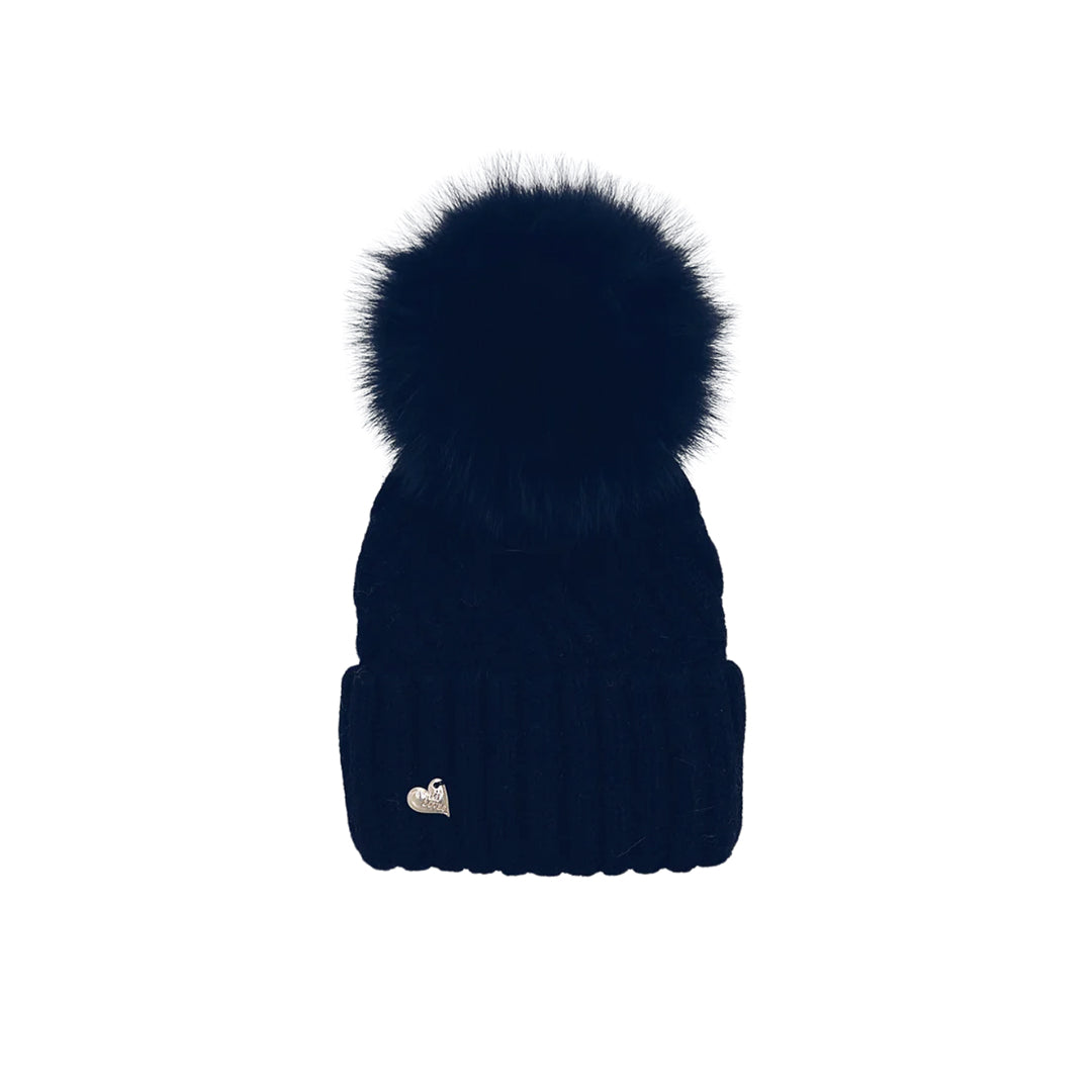 [Pre - Order] Mi Loves :: Angora Hat with Fox Fur Pompom Onesize - 6 Colors