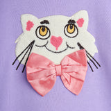 Mini Rodini :: Cat With Bowtie Chenille Sweatdress Purple