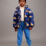 Mini Rodini :: Dinos Aop Hooded Puffer Blue
