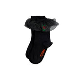Mini Rodini :: Lingonberry Emb Frill 1-Pack Socks Black