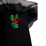 Mini Rodini :: Lingonberry Emb Frill 1-Pack Socks Black
