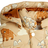 Mini Rodini :: Mammoths Aop Hooded Puffer Beige
