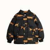 [Pre-Order] Mini Rodini - Dog Aop Hooded Puffer Black