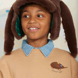 Mini Rodini - Rabbit Ear Faux Fur Cap Brown