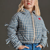 Mipounet - Alessia Bomber Jacket Ecru/Blue