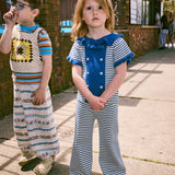 Misha And Puff -  Bell Pant Blue Ribbon Stripe