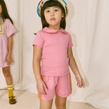 Misha And Puff -  Rickrack Collar Tee Azalea