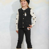 [Pre-Order] Mini Rodini - Penguin Patch Microfleece Trousers Black