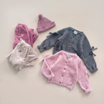 Mipounet Alicia Cardigan Knitwear Pink - kids cardigan styled