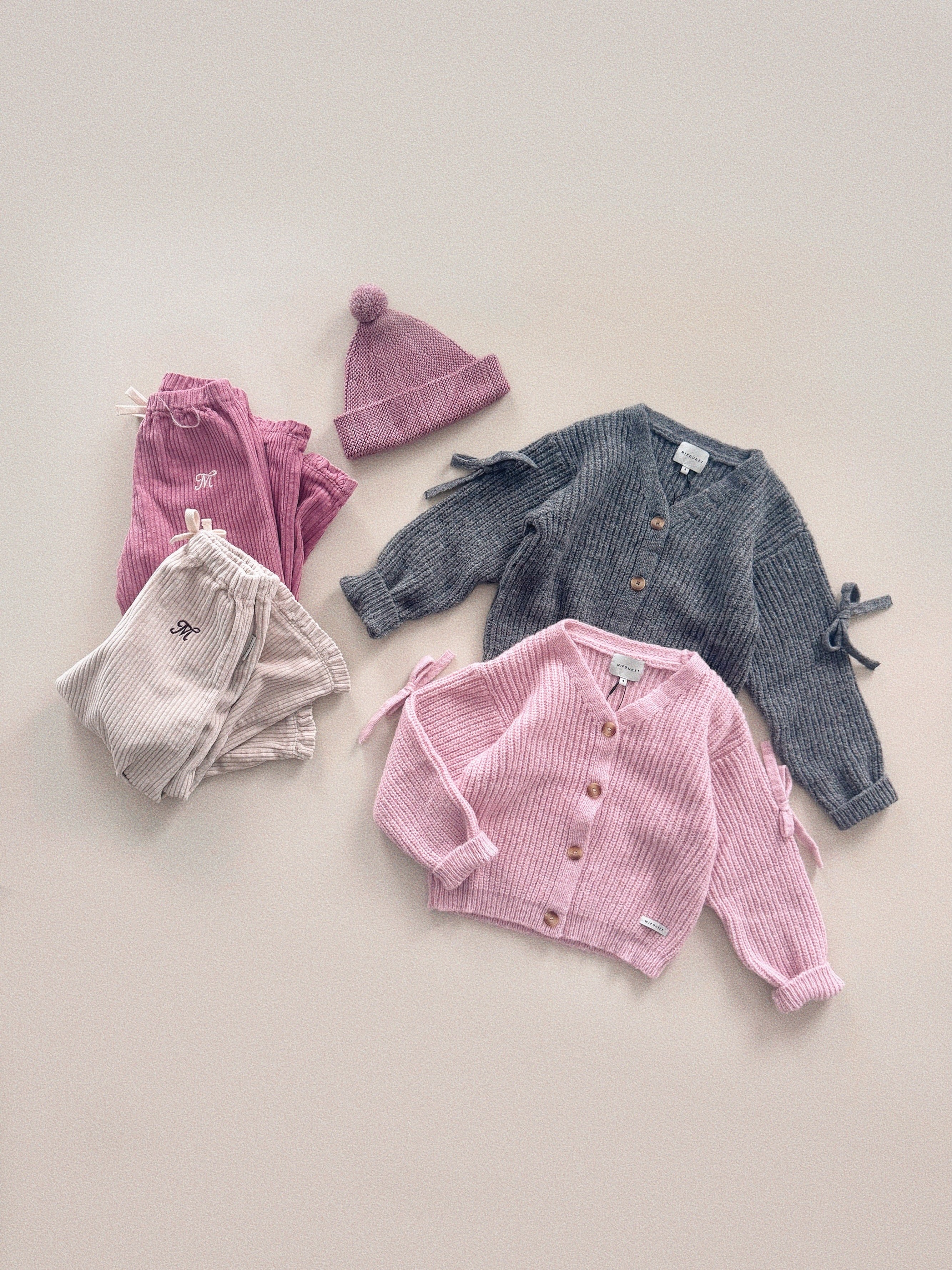 Mipounet Alicia Cardigan Knitwear Pink - kids cardigan styled