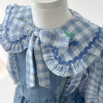 Emile Et Ida Blouse Grand Col Carreau - kids blouse alternate view