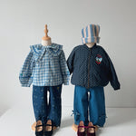 Konges Sløjd Juno Printed Dot Bomber Jacket - kids jacket worn outdoors