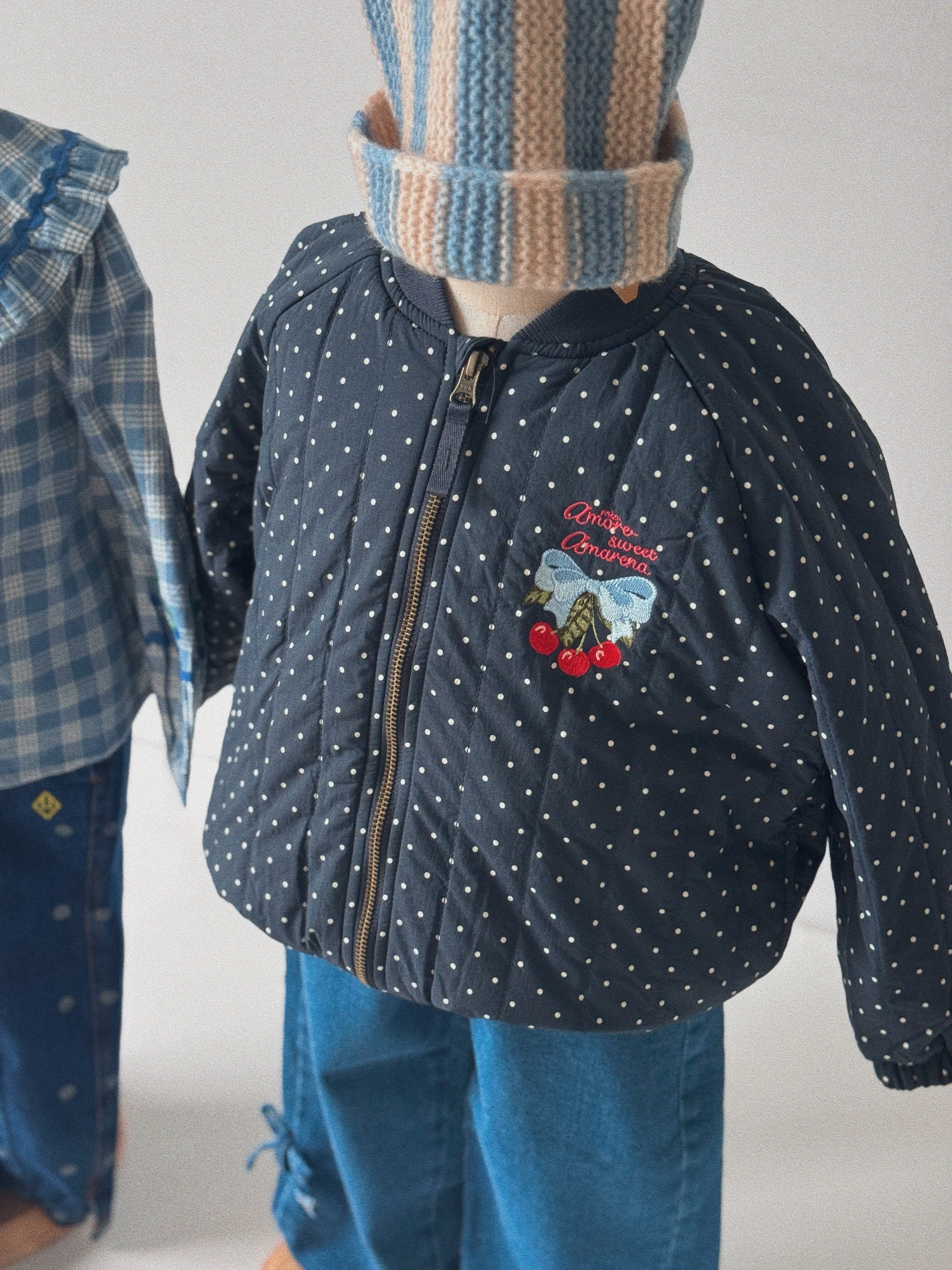 Konges Sløjd Juno Printed Dot Bomber Jacket - kids jacket styled
