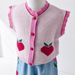 Bebe Organic Pomme Vest Love Apple Knit - kids vest outdoors