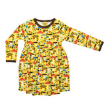 Duns :: Long Sleeve Gather Dress Yellow Mushroom