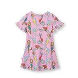 Smafolk :: Short-Sleeved Dress With Mermaids And Dolphins Pink Lavender