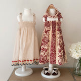 Bonjour Diary - Skirt Dress With Triangle Scarf Bird Print