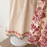 Bonjour Diary - Skirt Dress With Triangle Scarf Bird Print