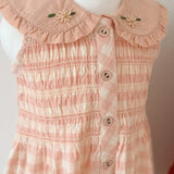 Bonjour Diary - Embroidered Tunic + Hair Clip Pink Vichy