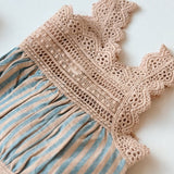 Bonjour Diary - Top & Panty Set Blue Transat Stripe