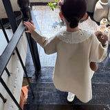 [Exclusive] Mes Kids Des Fleurs - Lace Collar Coat