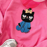 Mini Rodini - Cat Chenille Sweatshirt Pink
