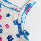Mini Rodini - Flowers Aop Picot Edge Pointelle Tank Top Multi
