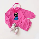 Mini Rodini - Plain Piping Sweatpants Pink