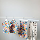 Mini Rodini - Dots Aop Dog Flared Trousers Off-White