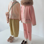 Konges Sløjd Kitty Cardigan and Kitty Pants Silver Pink - kids matching set, view 2